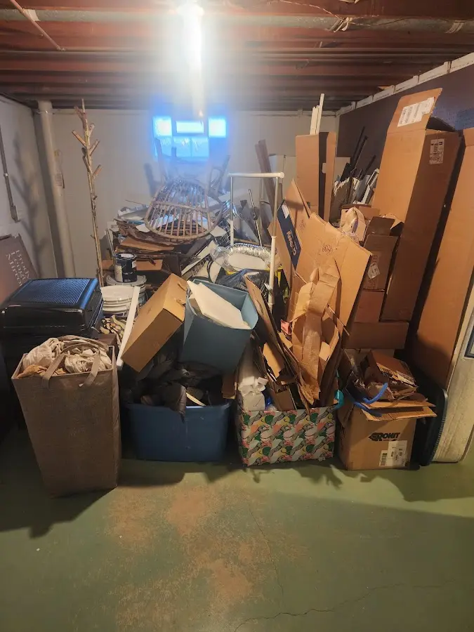 Roll-off dumpster container at job site for Construction Dumpster Rental in Sloatsburg